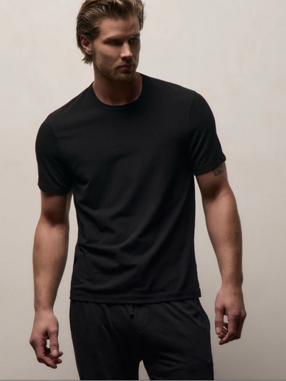 NWOT JAMES PERSE ELEVATED LOTUS JERSEY LOUNGE TEE IN BLACK